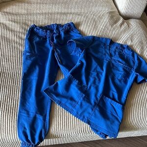 Jaanuu Royal Blue Scrub Set